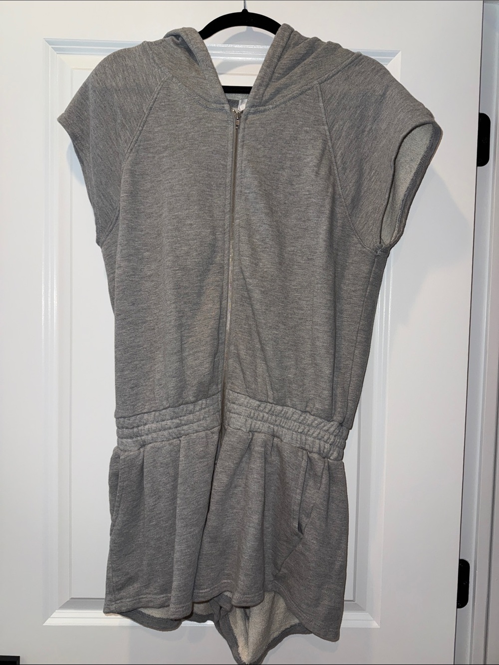 Spiritual Gangster Heather Gray Hooded Zip Romper
